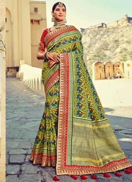 Green Colour Raj Gharana Vol 2 M.N New Latest Designer Ethnic Wear Patola Silk Saree Collection 6102